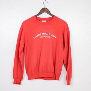 Vintage Red Lake Michigan Unsalted Crewneck